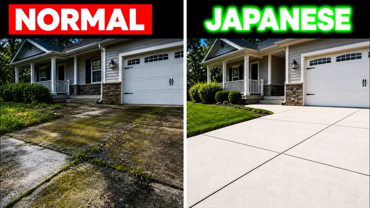 Mold & Green Algae on Your Driveway? This Japanese Method Removes It All (No Pressure Washer)