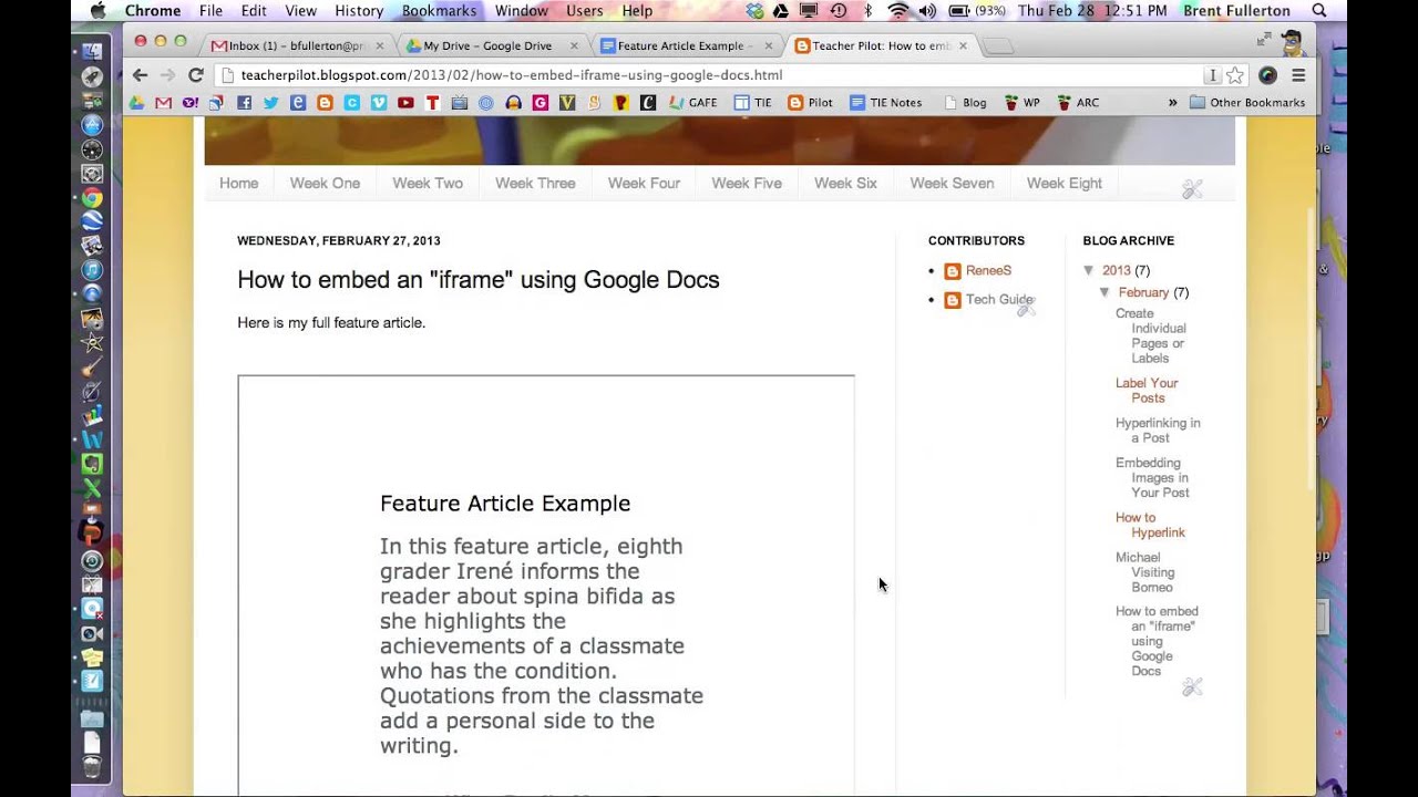 How to embed Google Docs into a webpage using iFrame