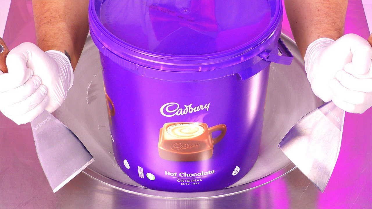 Hot Chocolate Ice Cream | how to make Hot Chocolate to Ice Cream Rolls with Cadbury Cocoa | ASMR