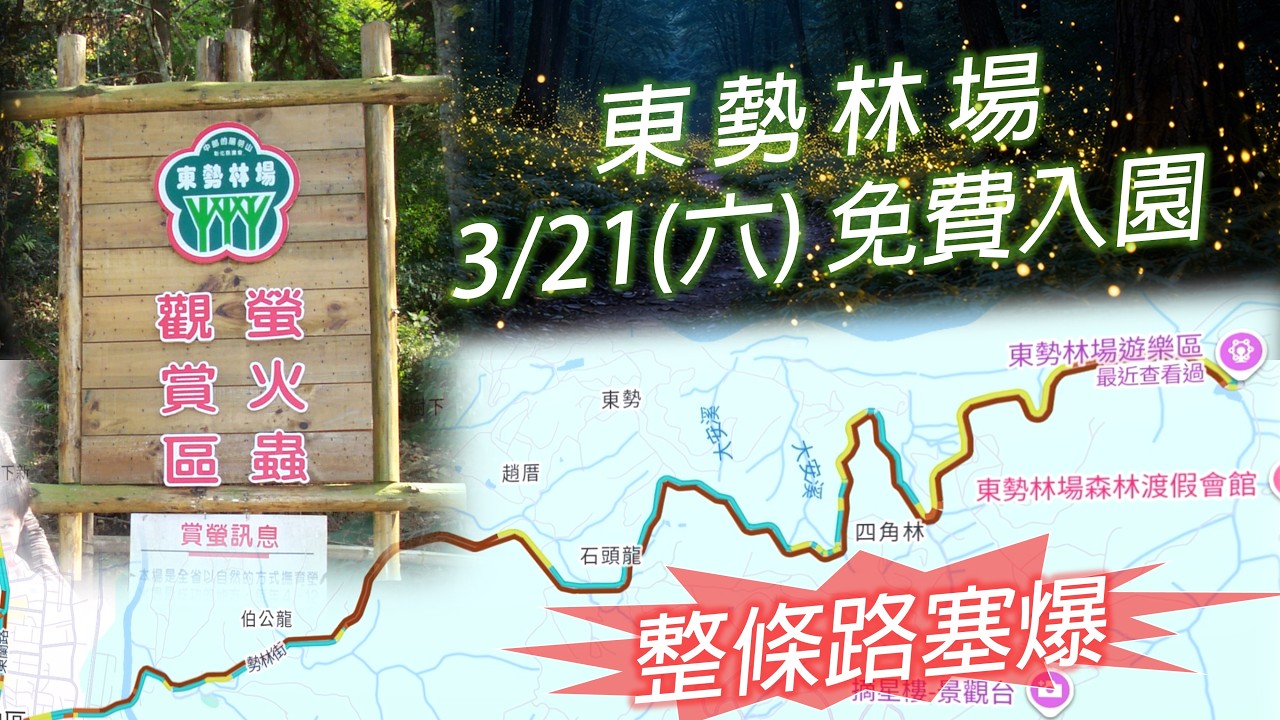 東勢林場首度免費入園！沿路塞爆 | Google路況塞車歷時全記錄 2026/03/21