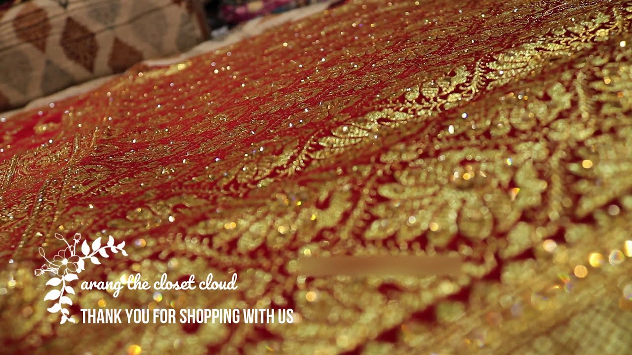 AR-428 Carmine Banarasi Saree Bridal Wear || Stone Work || Zari Work|| Whatsapp +919885215295