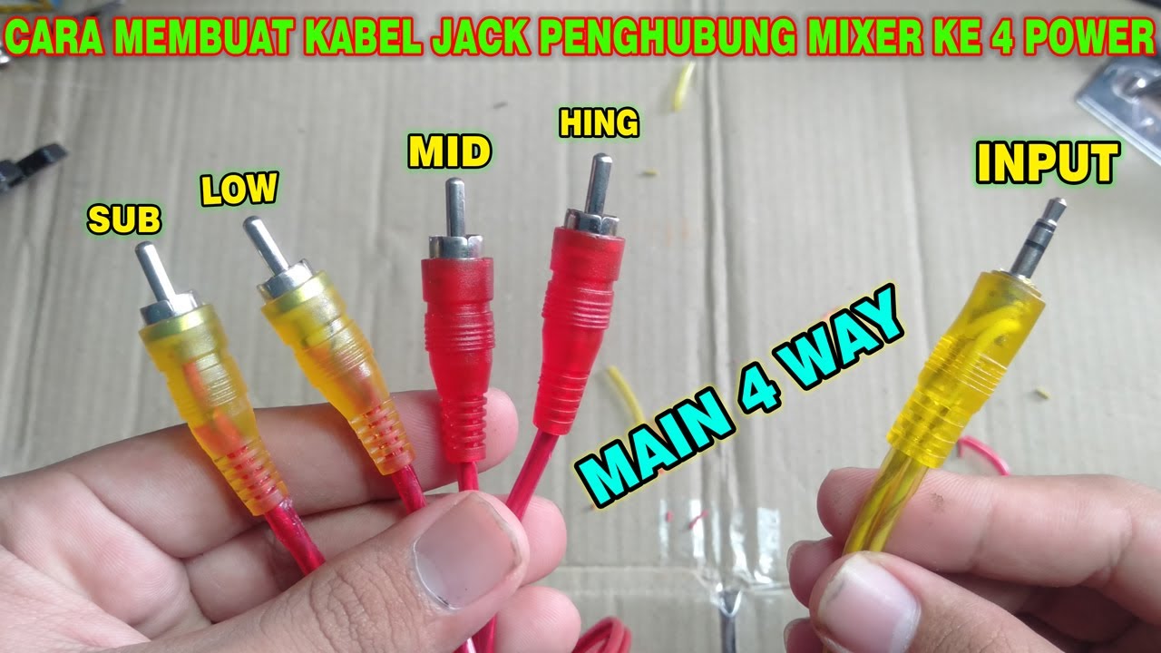 CARA MEMBUAT KABEL JACK PENGHUBUNG MIXER KE 4 POWER
