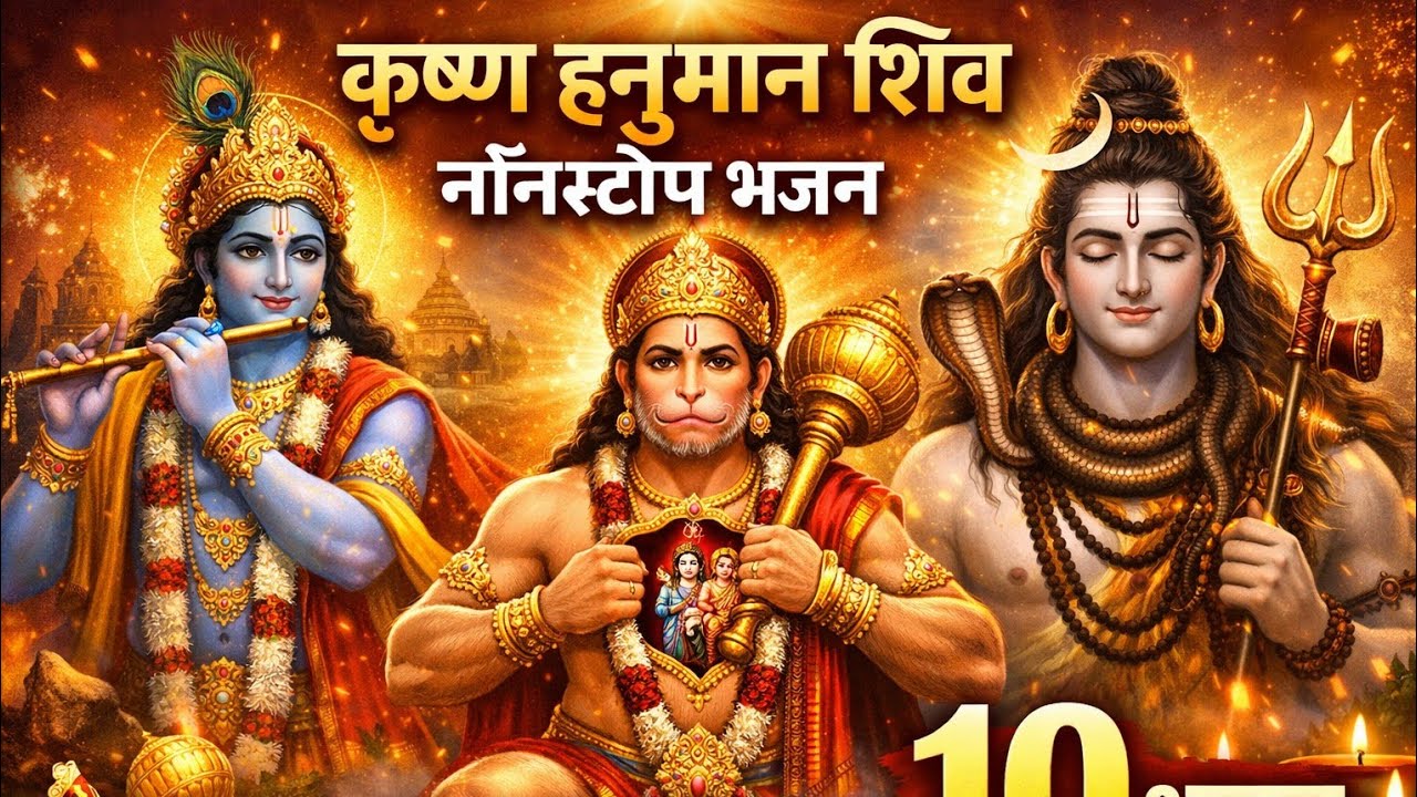 कृष्ण हनुमान शिव नॉनस्टॉप भजन | 1 Hour Bhajan Collection | Nonstop Bhakti Songs | Krishna Hanuman
