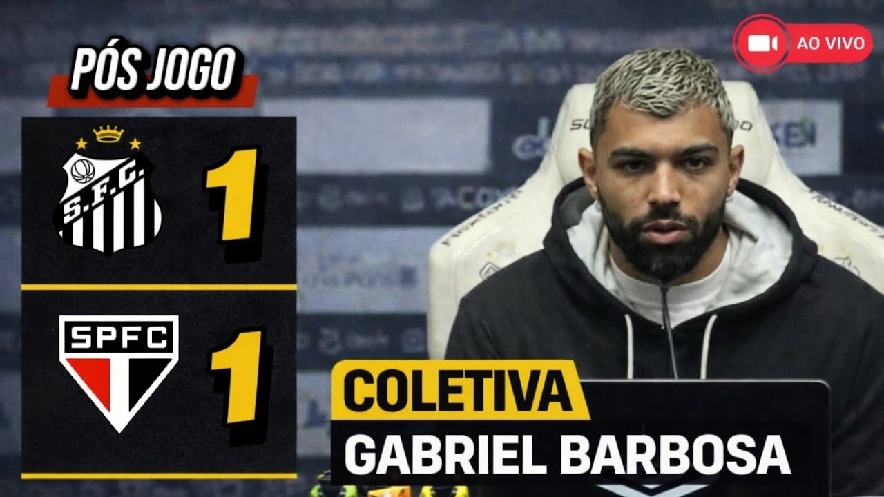GABRIEL PEDE PARA FALAR APÓS JOGO ENTRE SANTOS 1 X 1 SÃO PAULO.