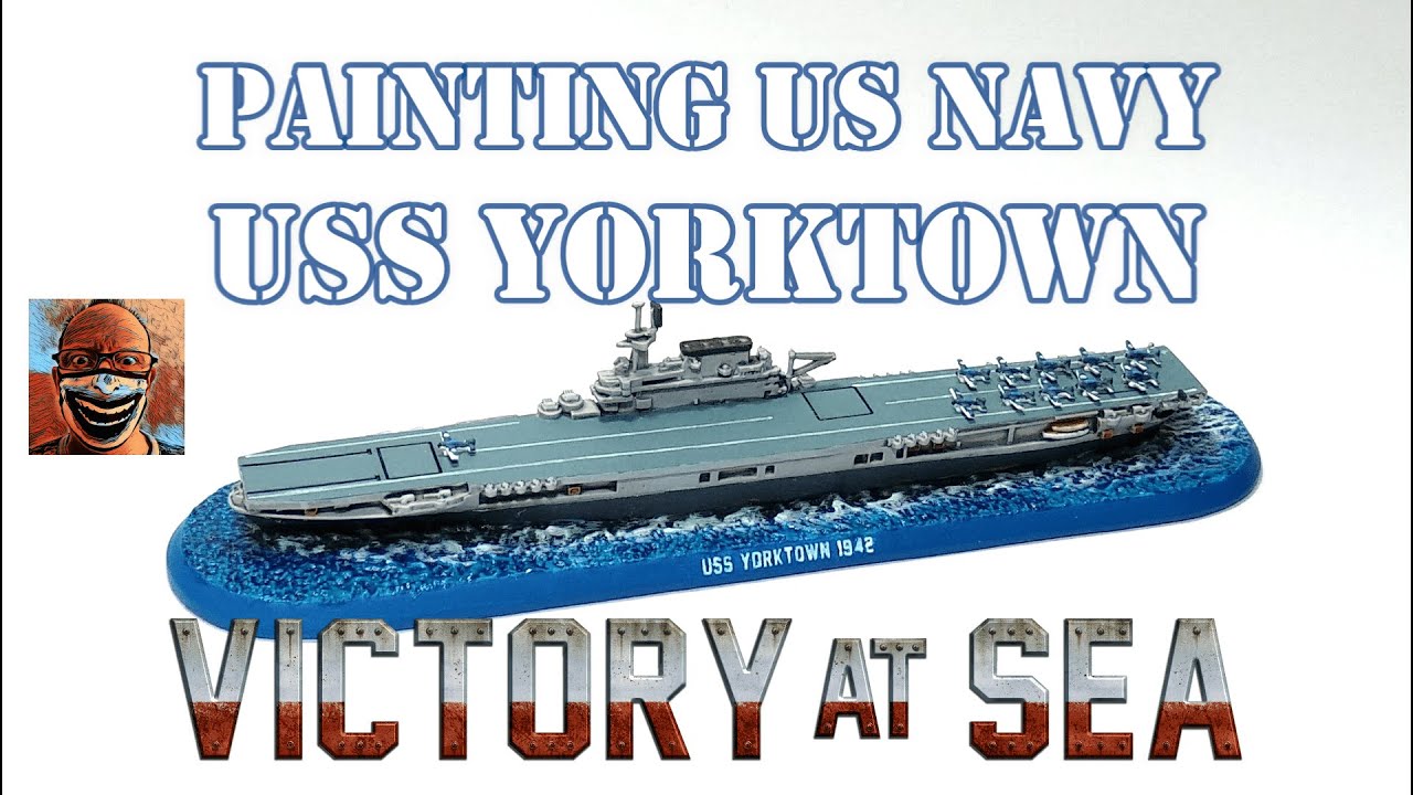 Painting US Navy USS Yorktown. Victory at Sea