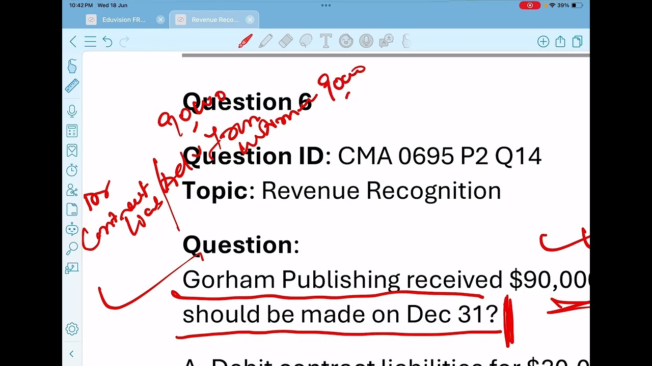 CMA US REVENUE RECOGNITION PRACTICE QUESTION WITH EXPLANATION