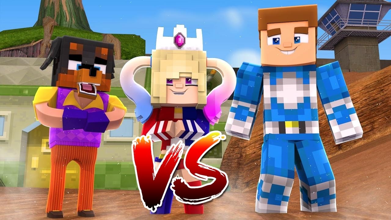 Minecraft - HARLEY QUINN Vs HELLO NEIGHBOR Vs POWER RANGERS - Little Club Baby Max Modded mini game
