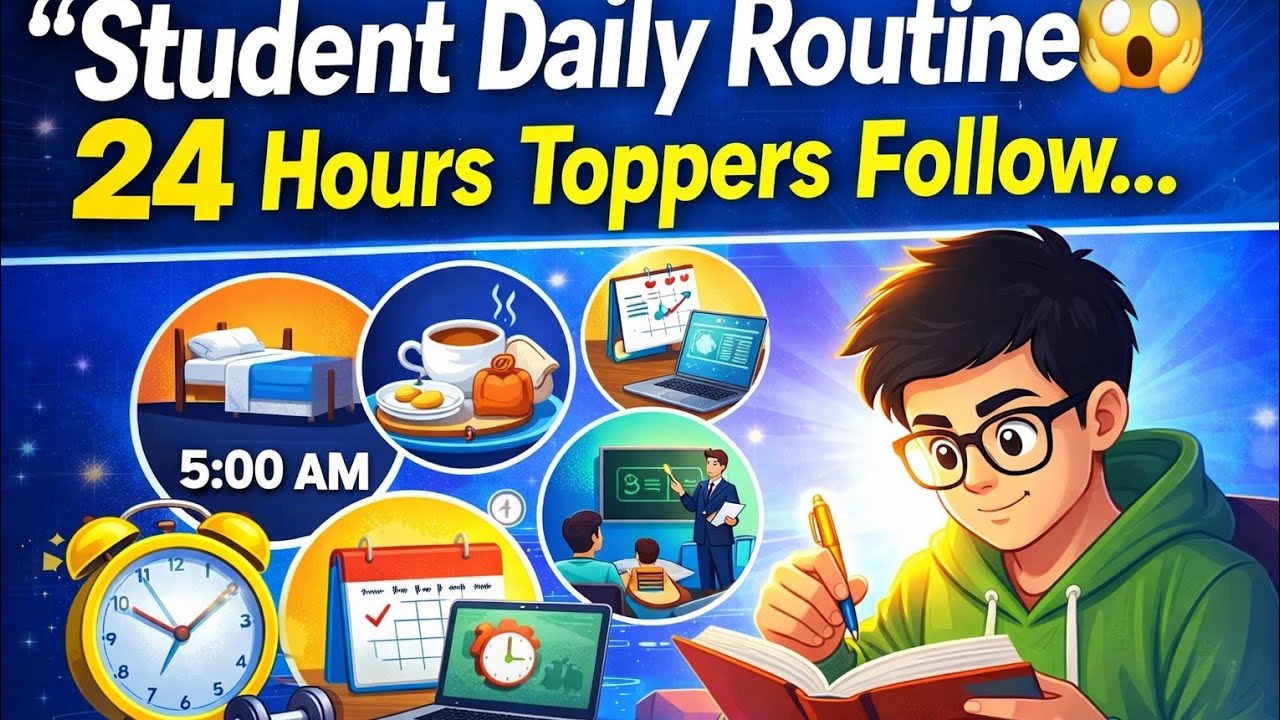 “Student Daily Routine 😱 24 Hours Toppers Follow This!”