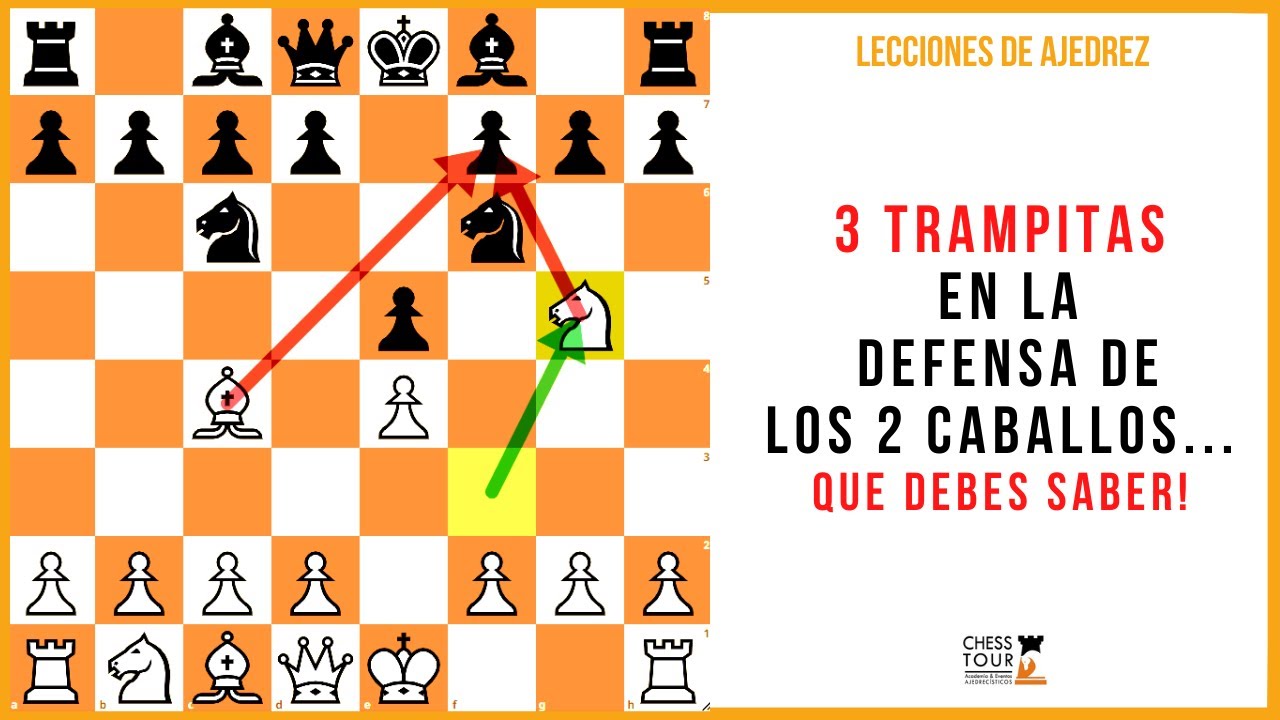 Lección de ajedrez: 3 trampitas en la defensa de los dos caballos