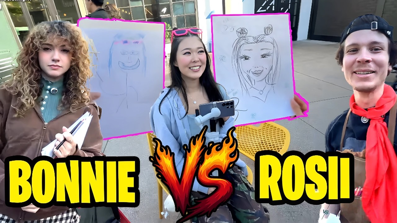 Bonnie & Rosii Art Battle Gets Intense | Loser Gets a Forfeit ft. ExtraEmily