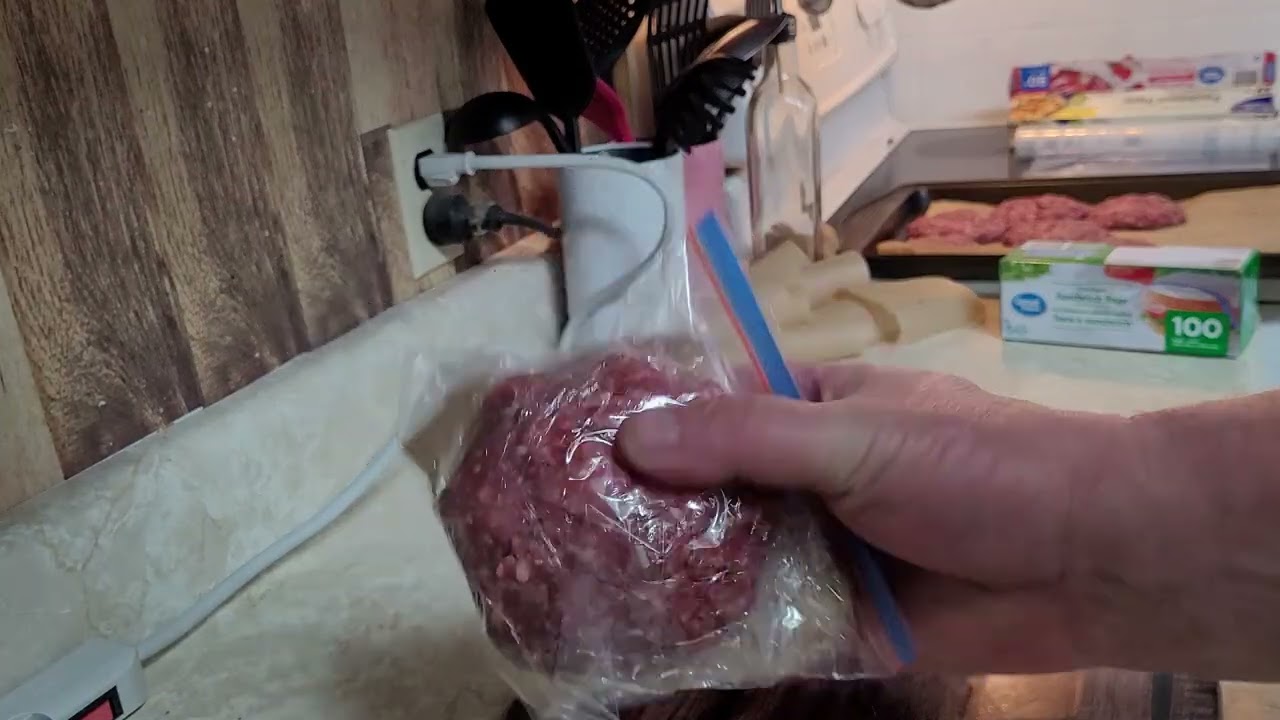 Making burgers 🍔 for freezer. 