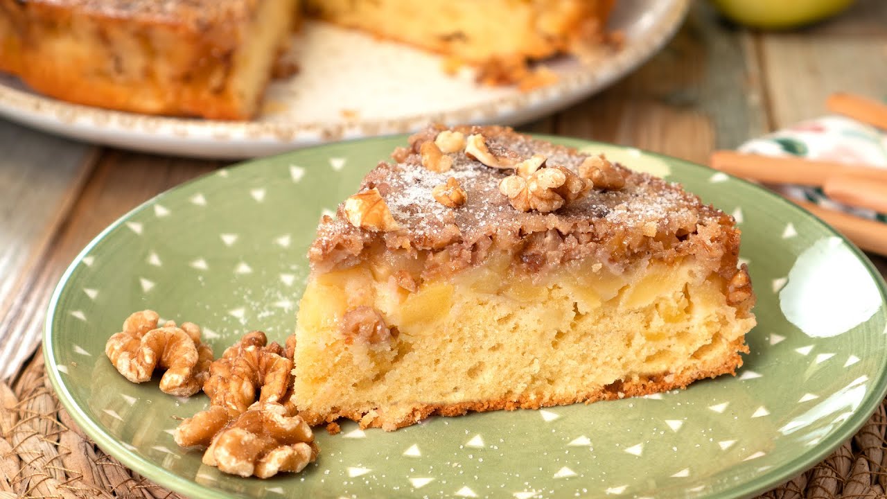 Tarta de Manzana y Nueces 🍏 Jugosa, Fácil y Riquísima