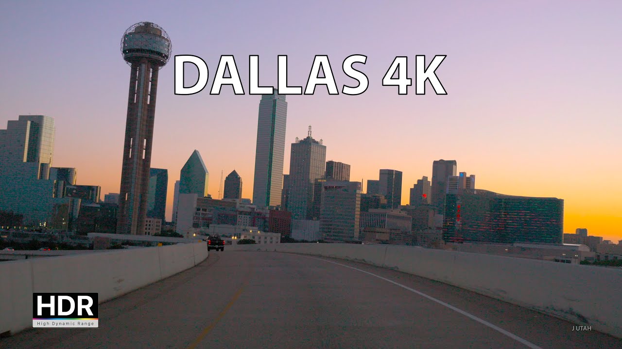 Texas Sunrise - Dallas 4K - Driving Downtown