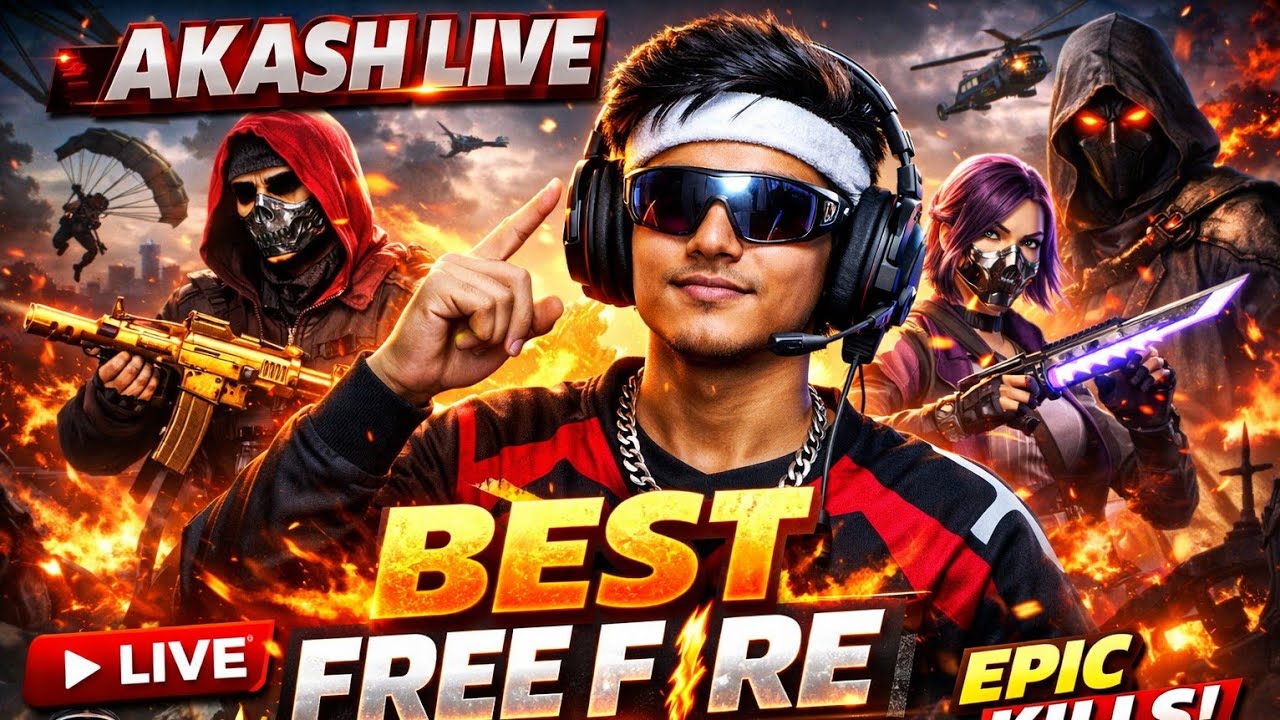 FREE FIRE LIVE 🔴 1v4 RUSH 😱 | SG AKASH FF | EPIC KILLS ONLY 🔥
