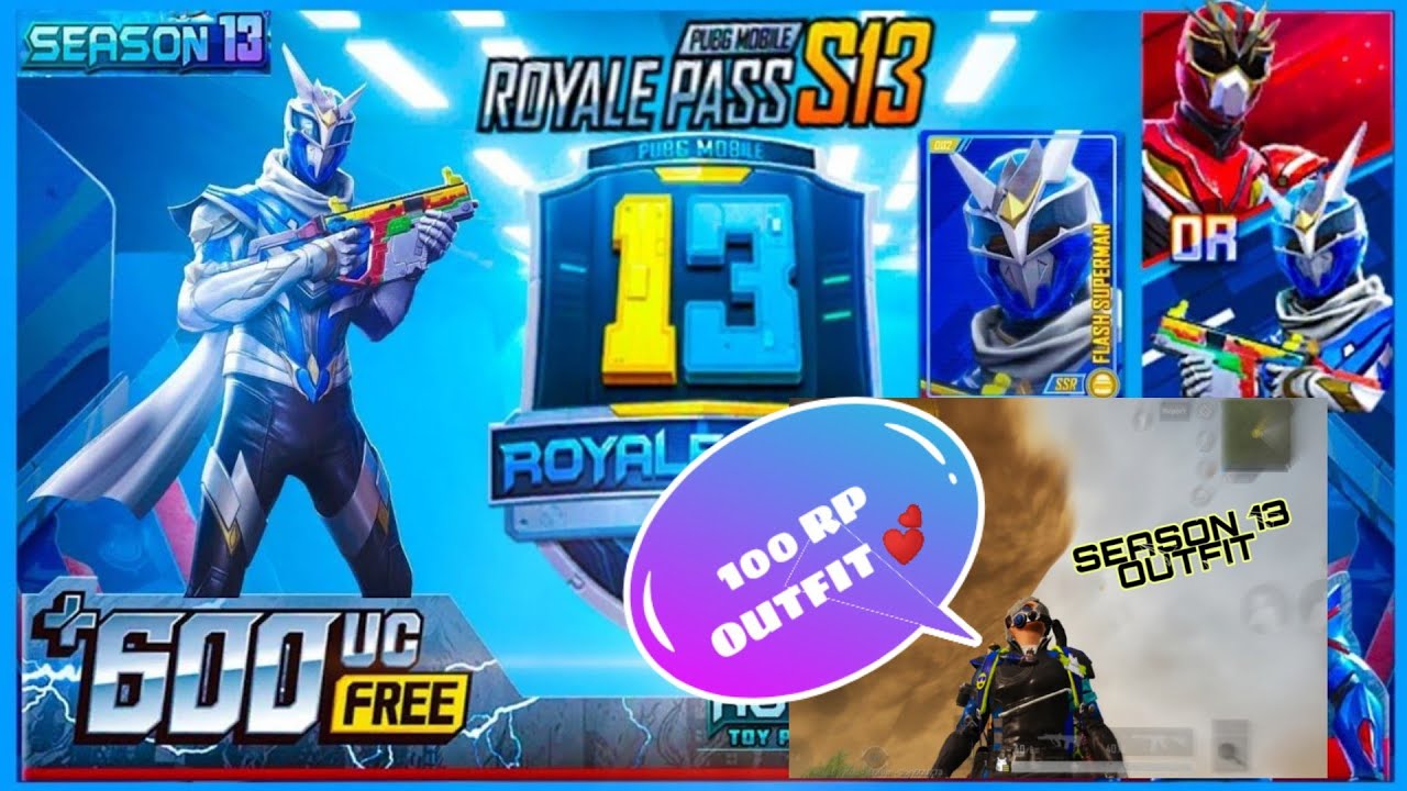 SEASON 13 ROYAL PASS | 100 RP OUTFIT, SKINS AND EMOTES | PUBG MOBILE