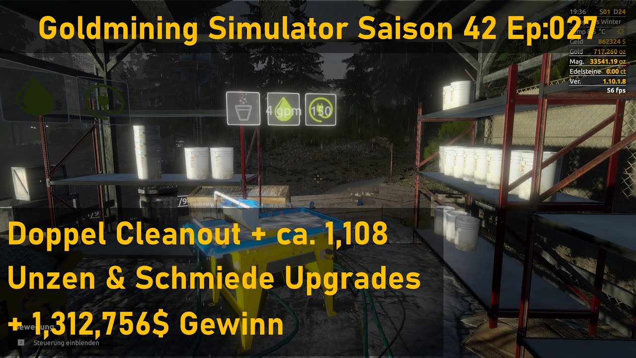 Gold Mining Simulator Saison 42 Ep028: Doppel Cleanout + ca. 1,108 Unzen & Schmiede Upgrades + 1,3M