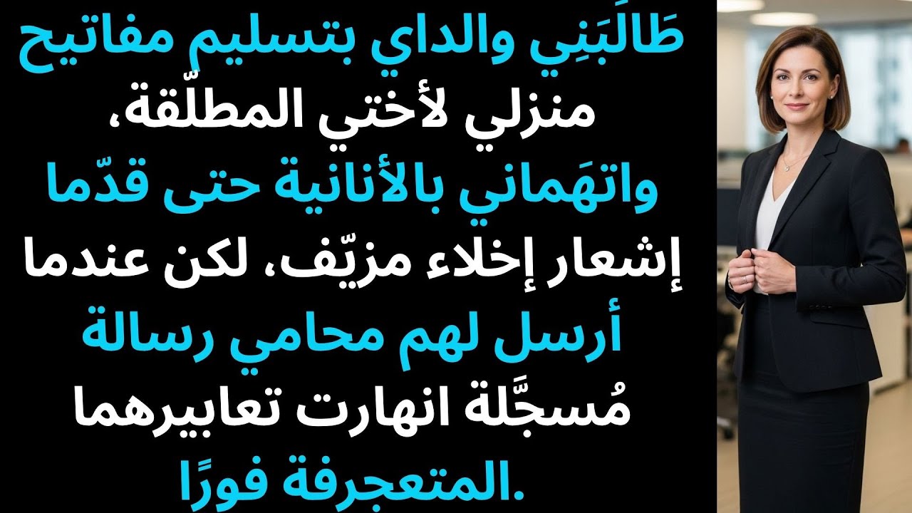 طالَبني والداي أن أُعطي منزلي لأختي المطلّقة — حتى ظهر محاميَّ وفاجأهم