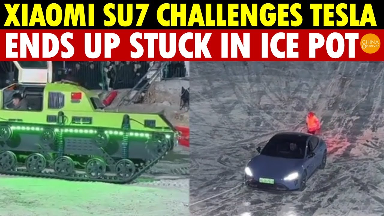 Xiaomi Challenges Tesla—Crushed! Stuck in an Ice Pot, Only Rescue Could Save It