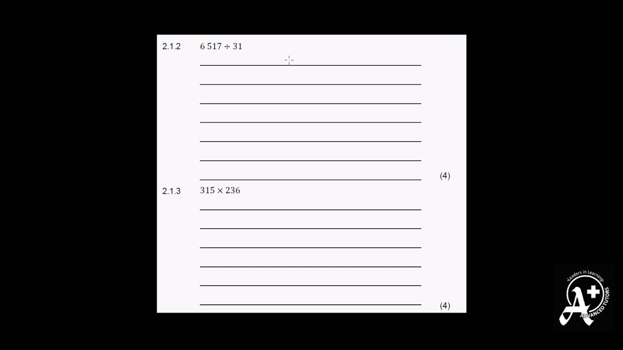 Grade 7 Maths Test ANA 2015