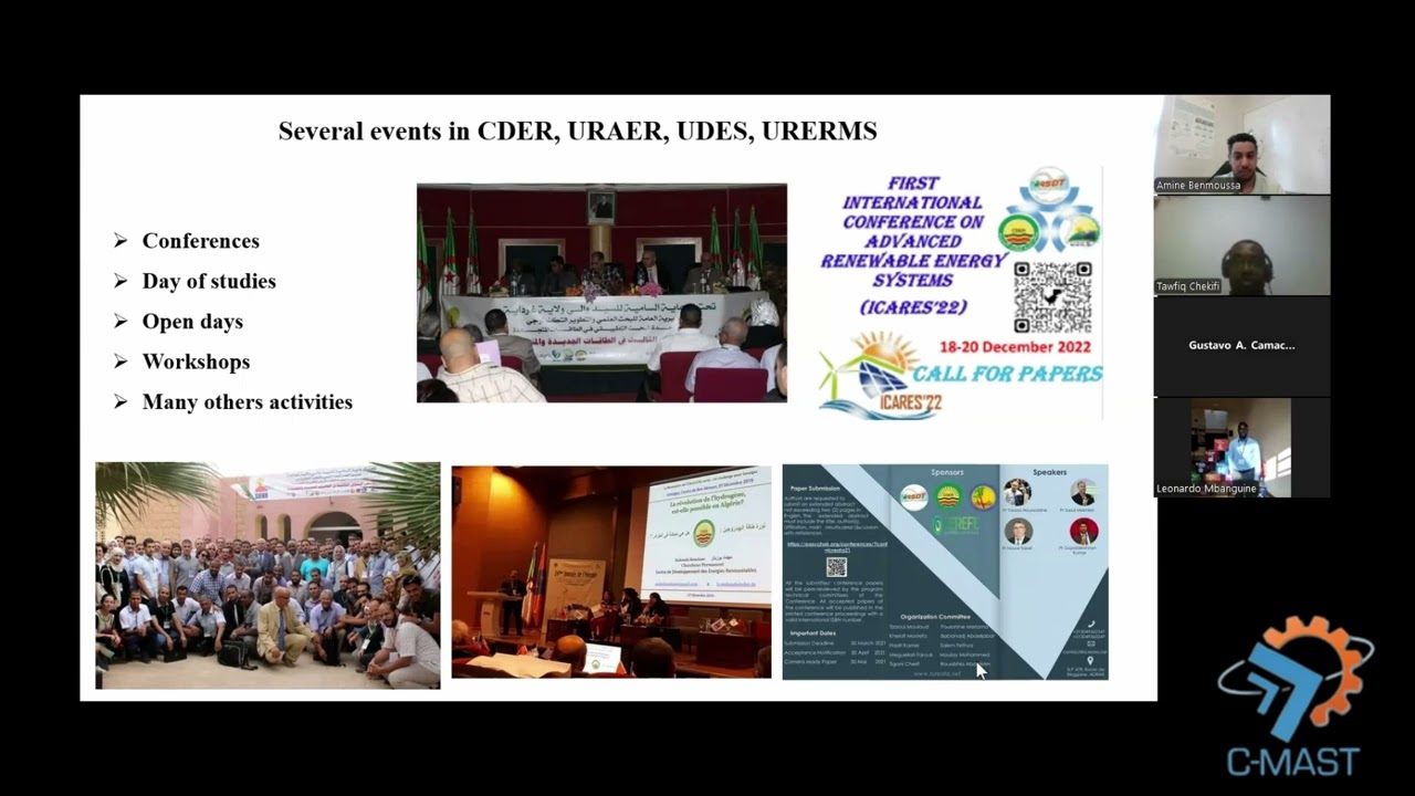 C-MAST Seminar | Dr. Tawfiq Chekifi: Solar Still with Date and Olive Kernels for Water Distillation