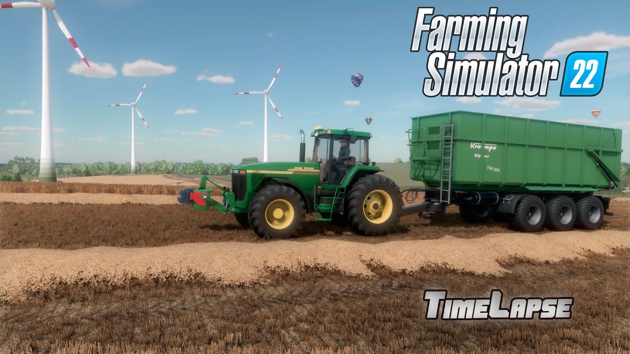 FS22 / Timelapse / Map Ostseeküste #03 / Wheat harvest, Lexion 8900, JD8410, Axion 850