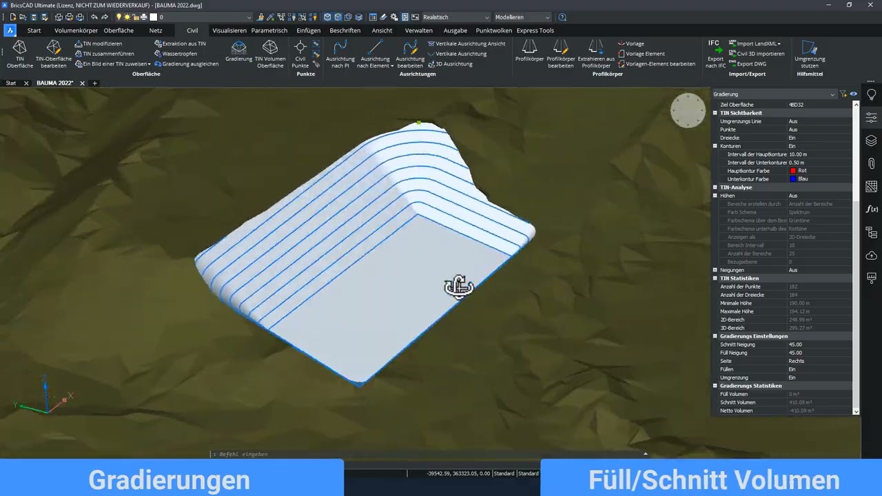 BricsCAD Pro – Civil Arbeitsablauf