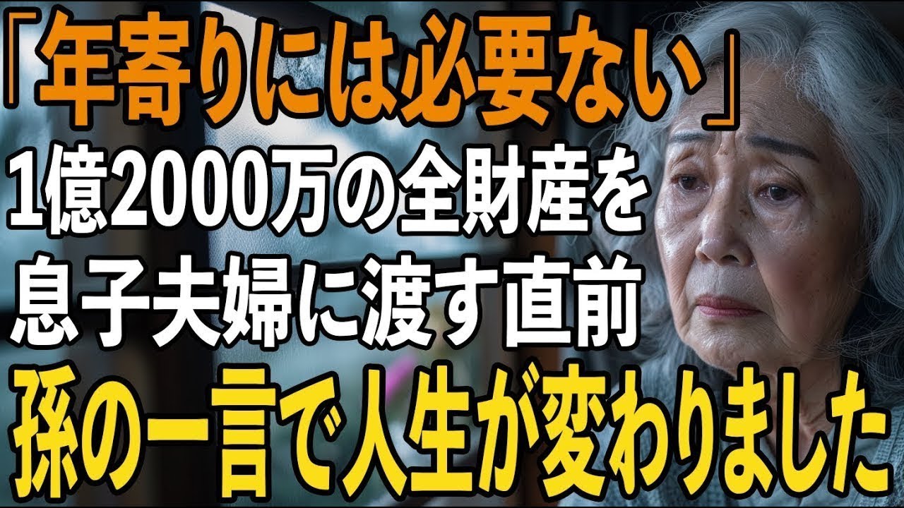 息子夫婦の将来のために1億2000万円の”全財産”を渡そうとしたが、孫の一言で全てを使い切ることにしました【シニアライフ】【60代以上の方へ】
