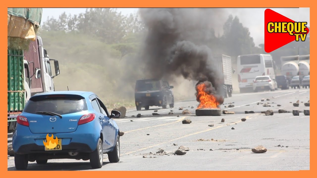 Shocking Kabasis-Ngata Road Condition ignite Massive Chaotic Protest, Nakuru-Eldoret highway BLOCKED