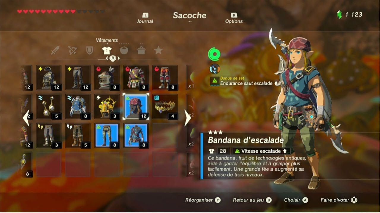 The Legend of Zelda: BotW - Guide de la tenue d'escalade