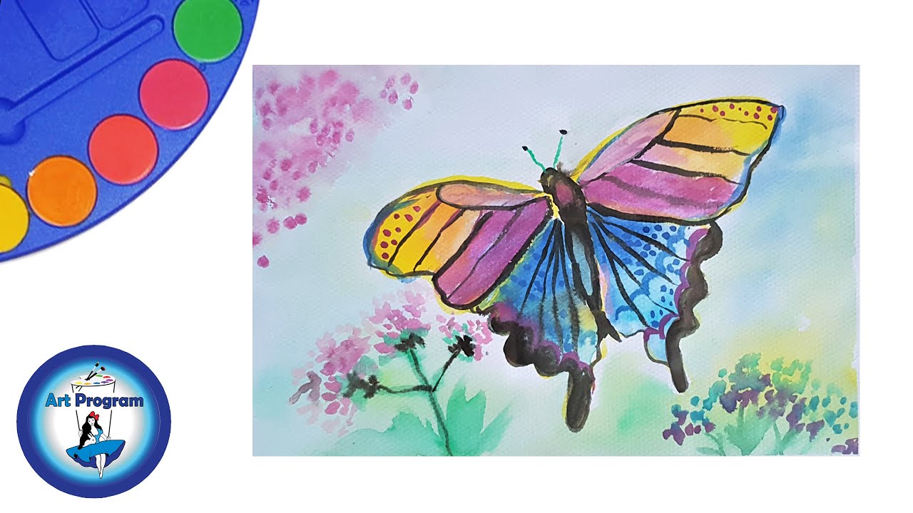 ArtProgram - Watercolor butterfly painting