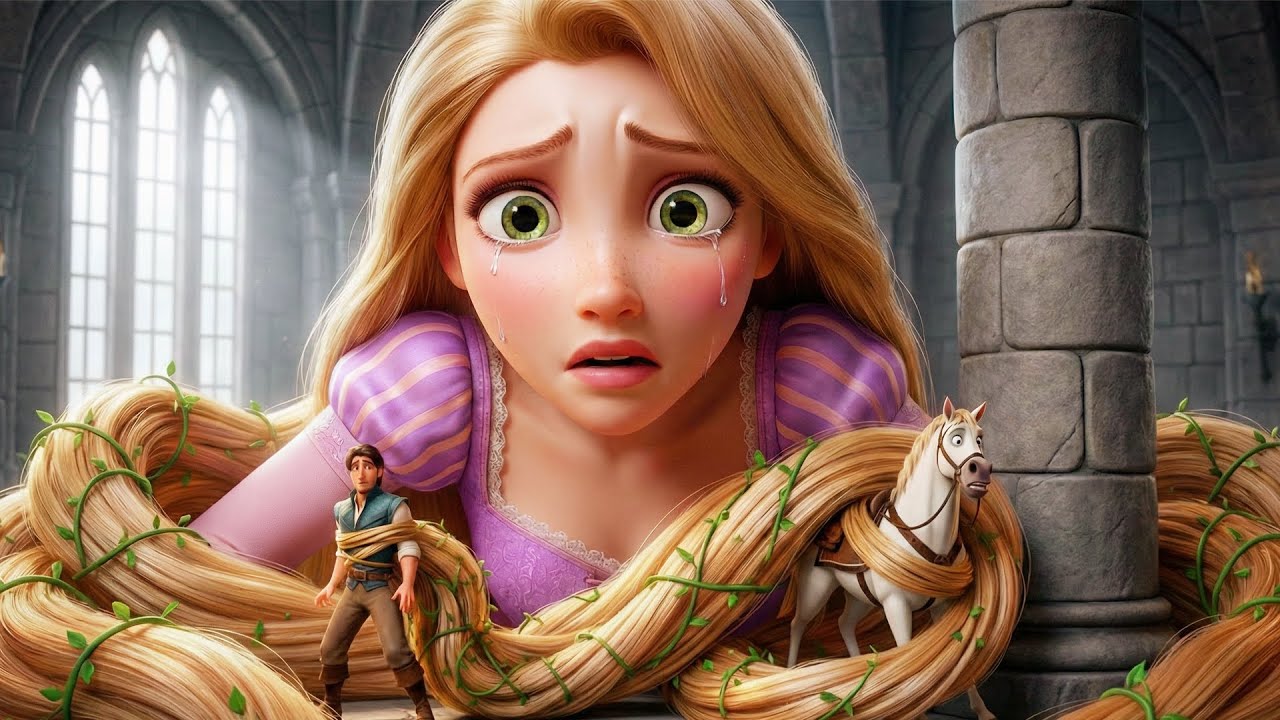 Rapunzel’s Tears Trap Flynn Rider and Maximus in Her Magic Hair 😱 | Funny Tangled Animation