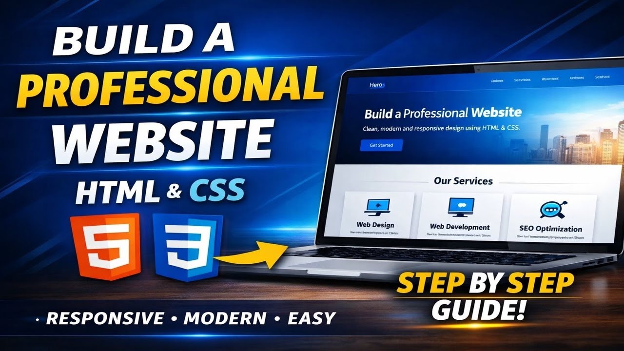Build a Professional Website with HTML & CSS | Step by Step Modern & Responsive Tutorial 2026