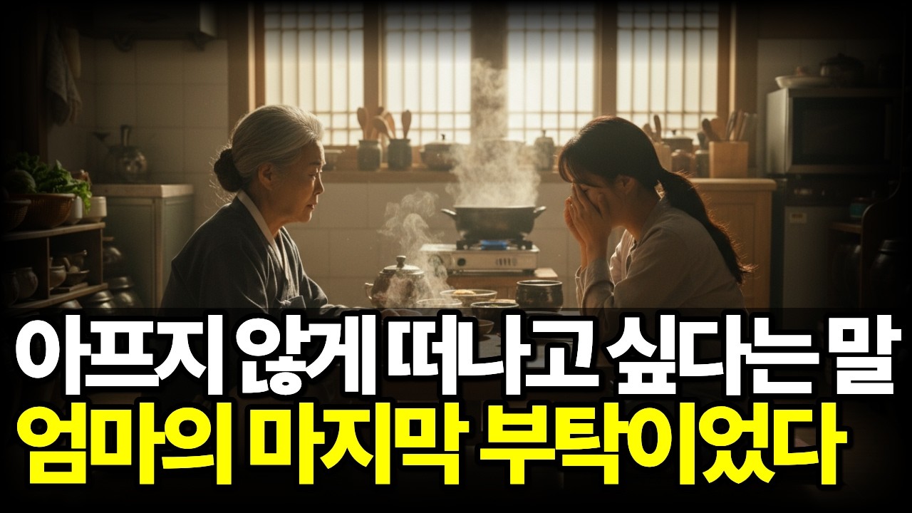 아프지 않게 떠나고 싶다는 말 : 어느 어머니가 준비한 가장 눈부신 마침표 (가족 감동 드라마)