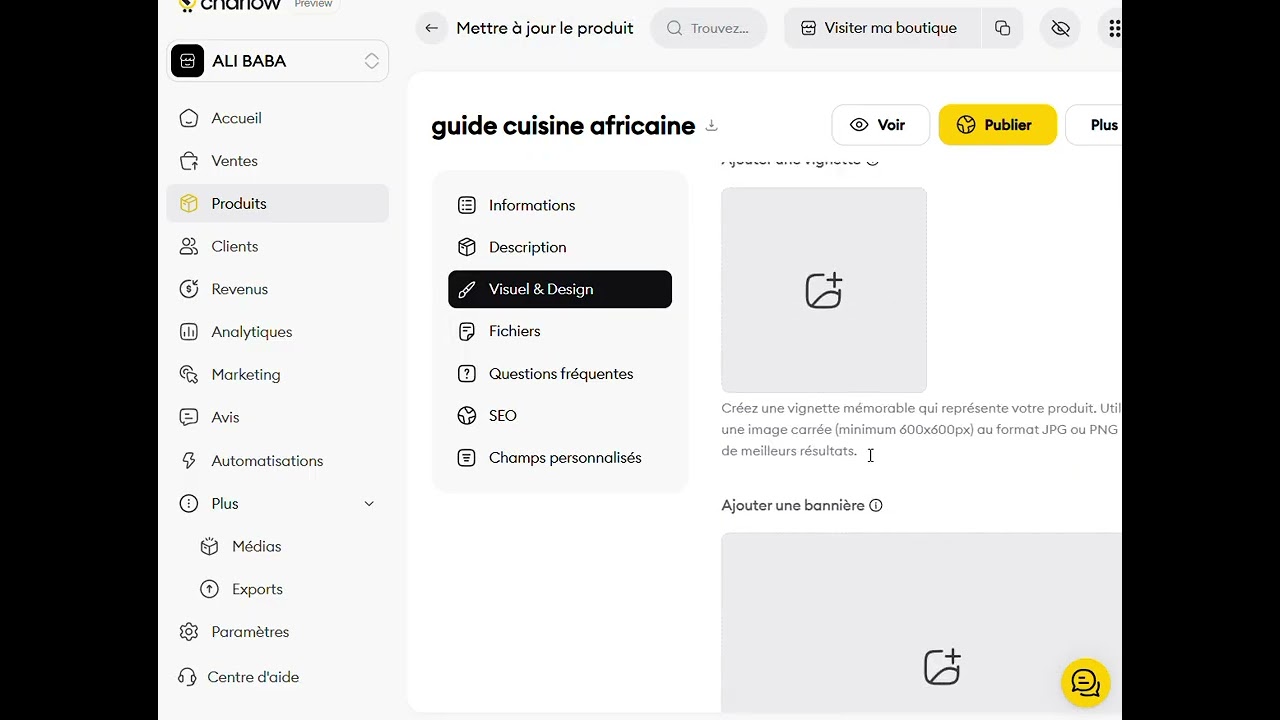 creer ton 1er produit