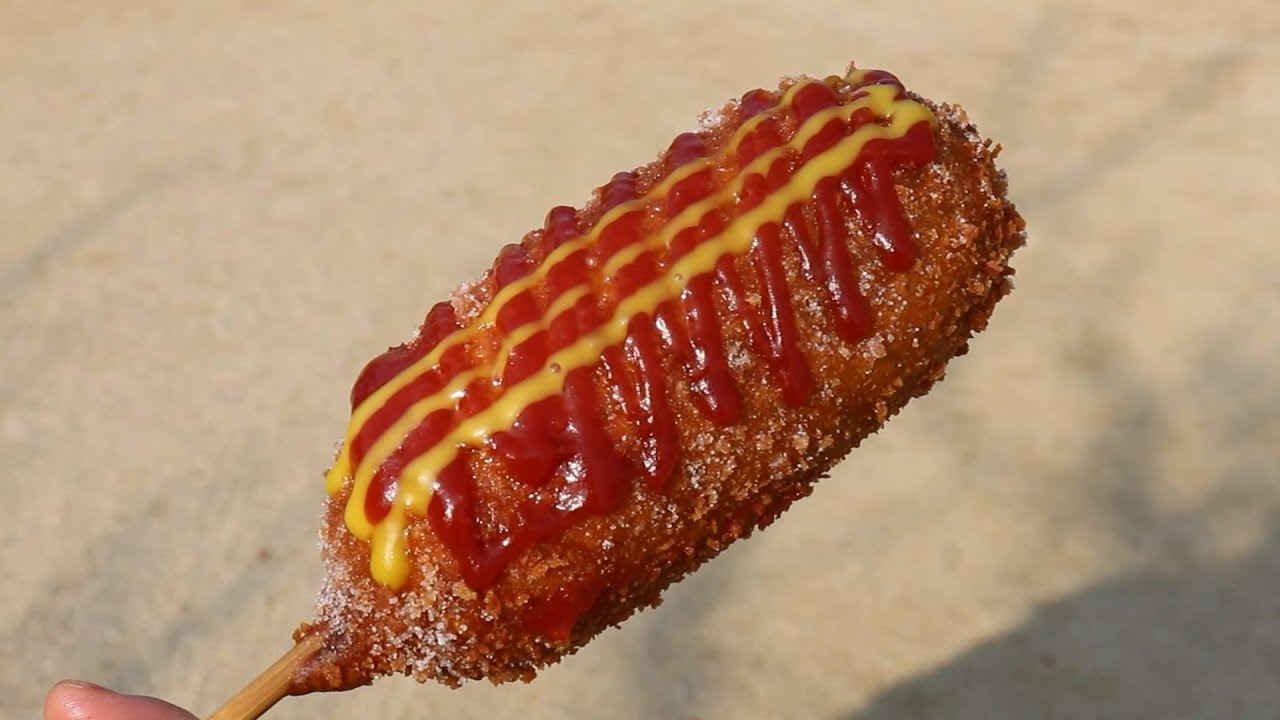 두물머리 연핫도그 전참시 / Corn Dog with Lotus Leaf (Korean street food) / Yangsuri, Yangpyeong