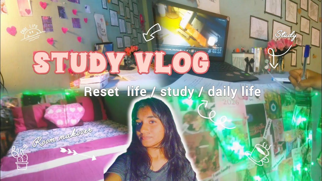 මම ආස විදිහට room එක වෙනස් කරා 😍💙/Reset my room and study vlog 