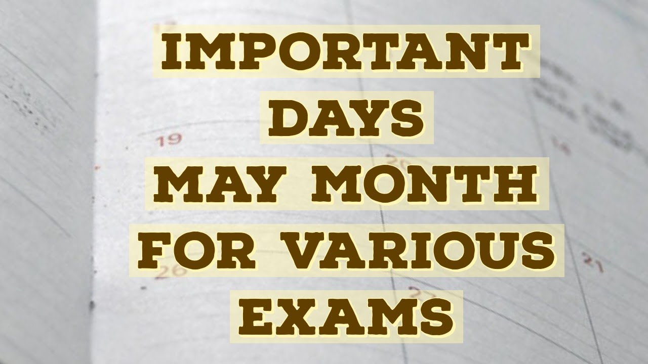 MAY MONTH IMPORTANT DAYS AND THEME 2020