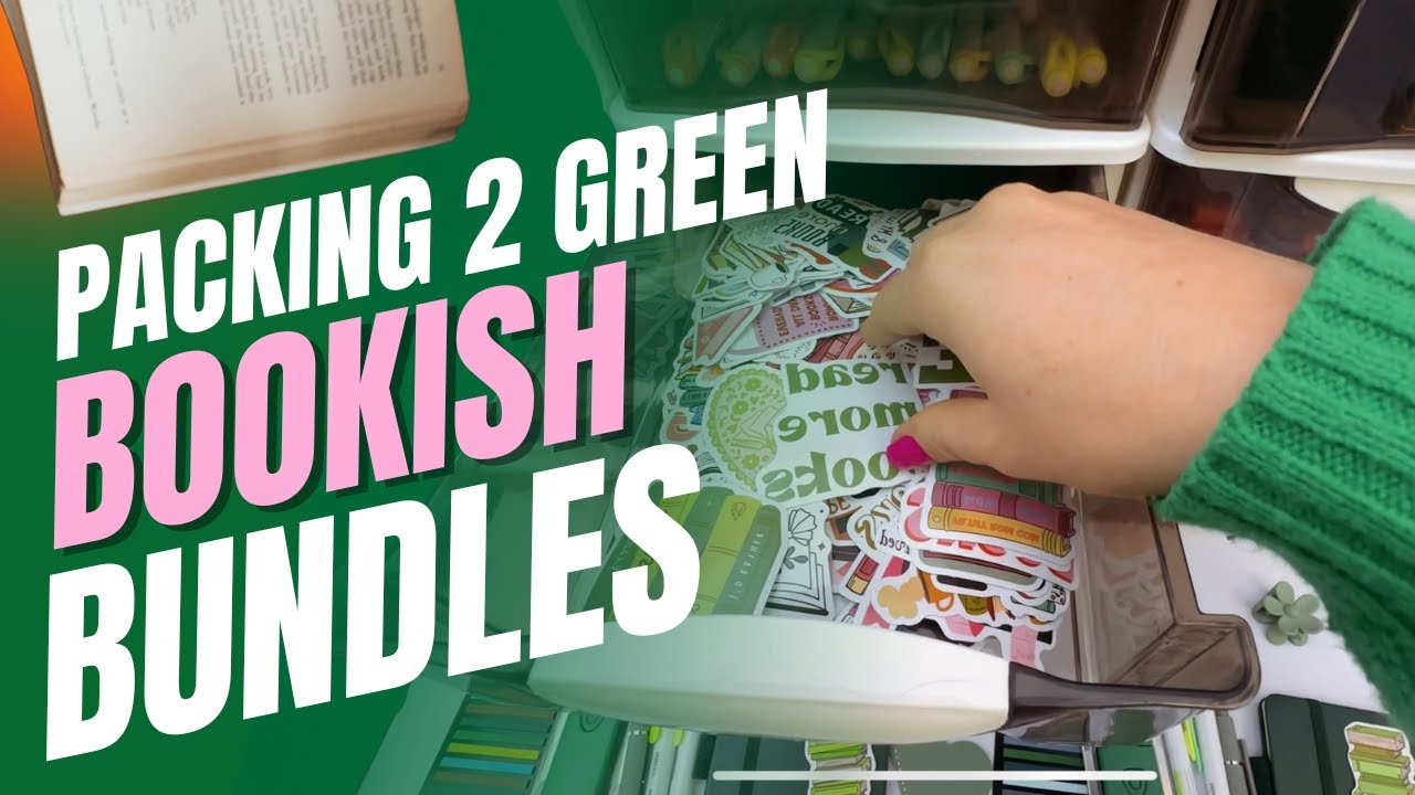 Packing 2 Aesthetic Green Bookish Bundles 📦✨ | Cozy Book Box Unboxing ASMR