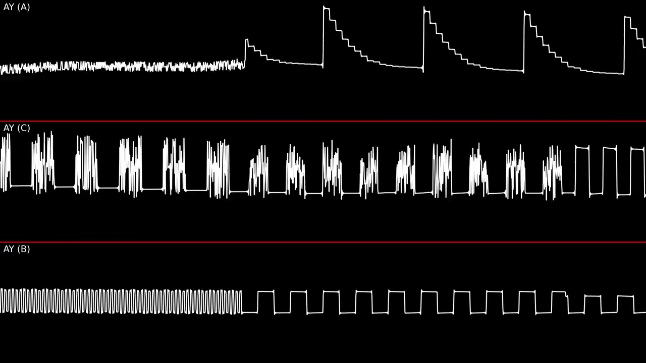 Agent X Title Theme by TDM (ZX Spectrum AY oscilloscope), AY cover of Tim Follin's beeper track
