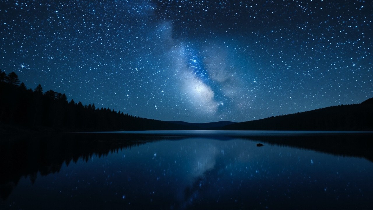 Moonlit Lake Sleep Music 🌙 1 Hour | Deep Calm & Relaxing Ambient Sounds