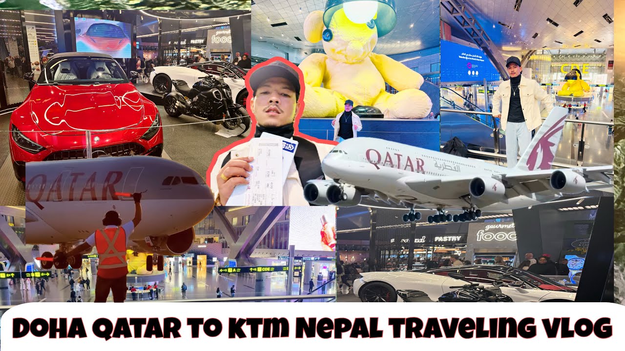Doha Qatar to Kathmandu Nepal full traveling vlog in new airport Qatar 🇶🇦😱💕#dohaqatar 