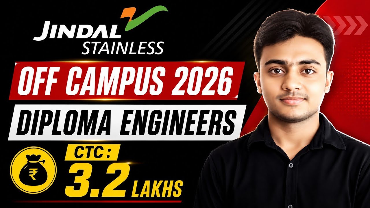 Jindal Stainless is Hiring 2026। Diploma Engineers। CTC: 3.2 LAKHS। Permanent Job। Latest Jobs 2026