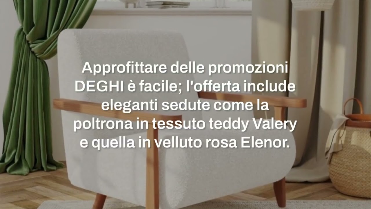 Sconto 80% su poltrone e divani DEGHI: hai tempo fino al 31 ottobre 2025