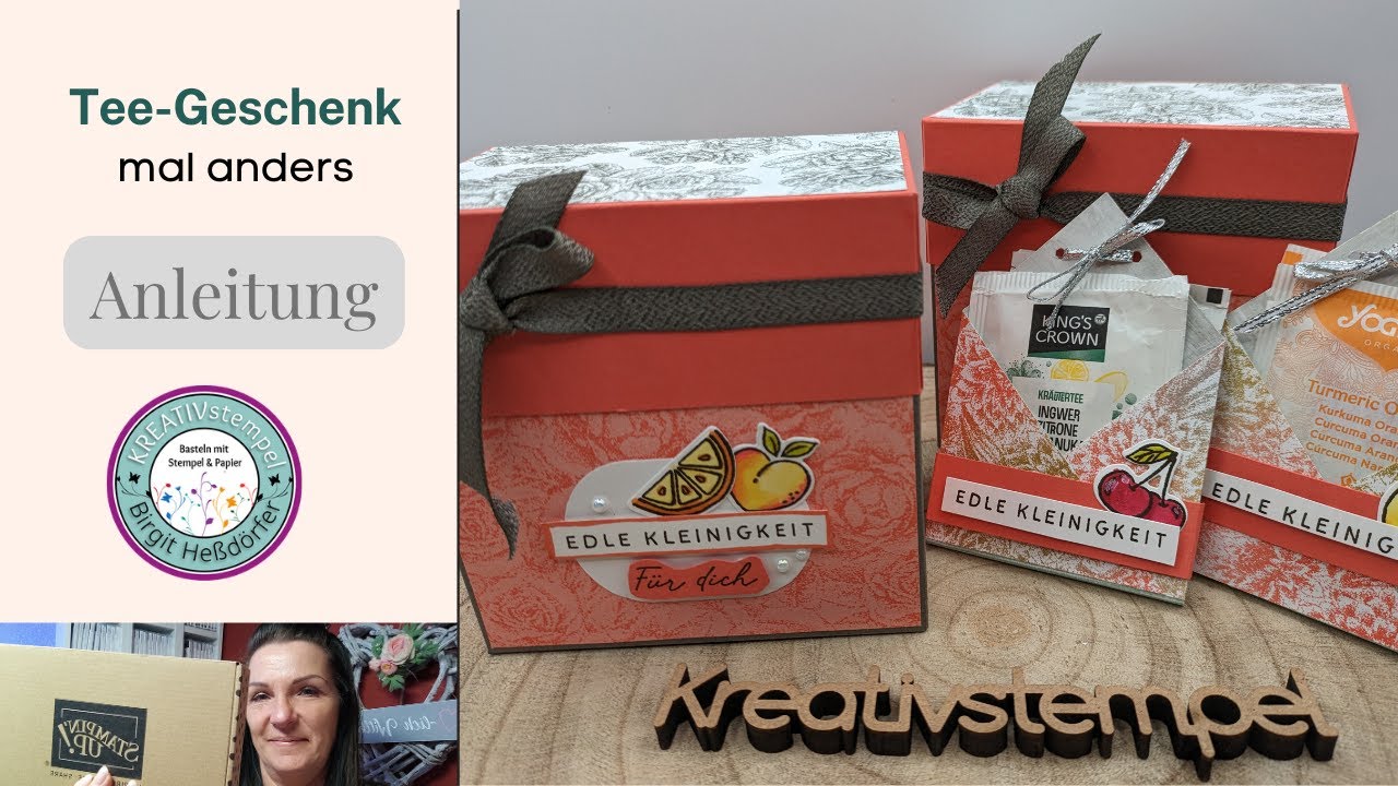 Tee-Geschenk mal anders / Anleitung Teebeutel Verpackung mit Stampin`Up! Produkten