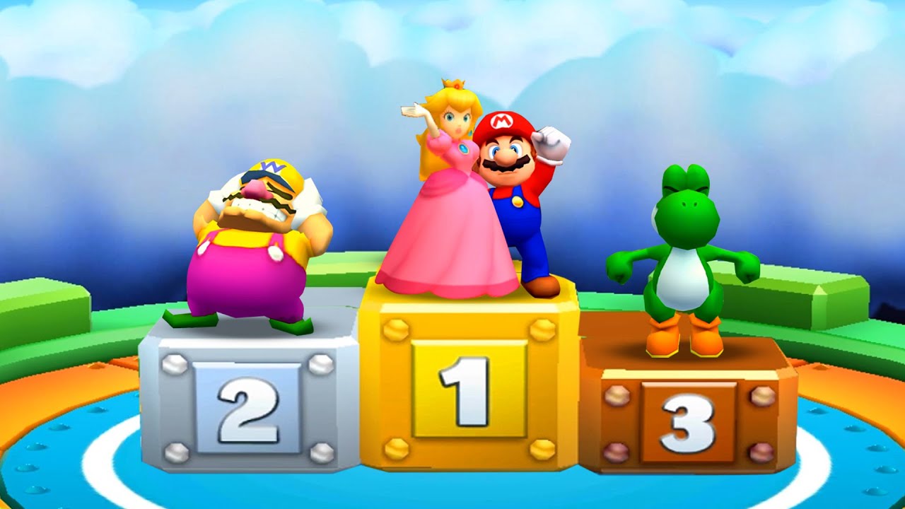 【マリオパーティスターラッシュ】ミニゲームマリオVsピーチ姫VsヨッシーVsワリオ(最強CPU｢たつじん」)