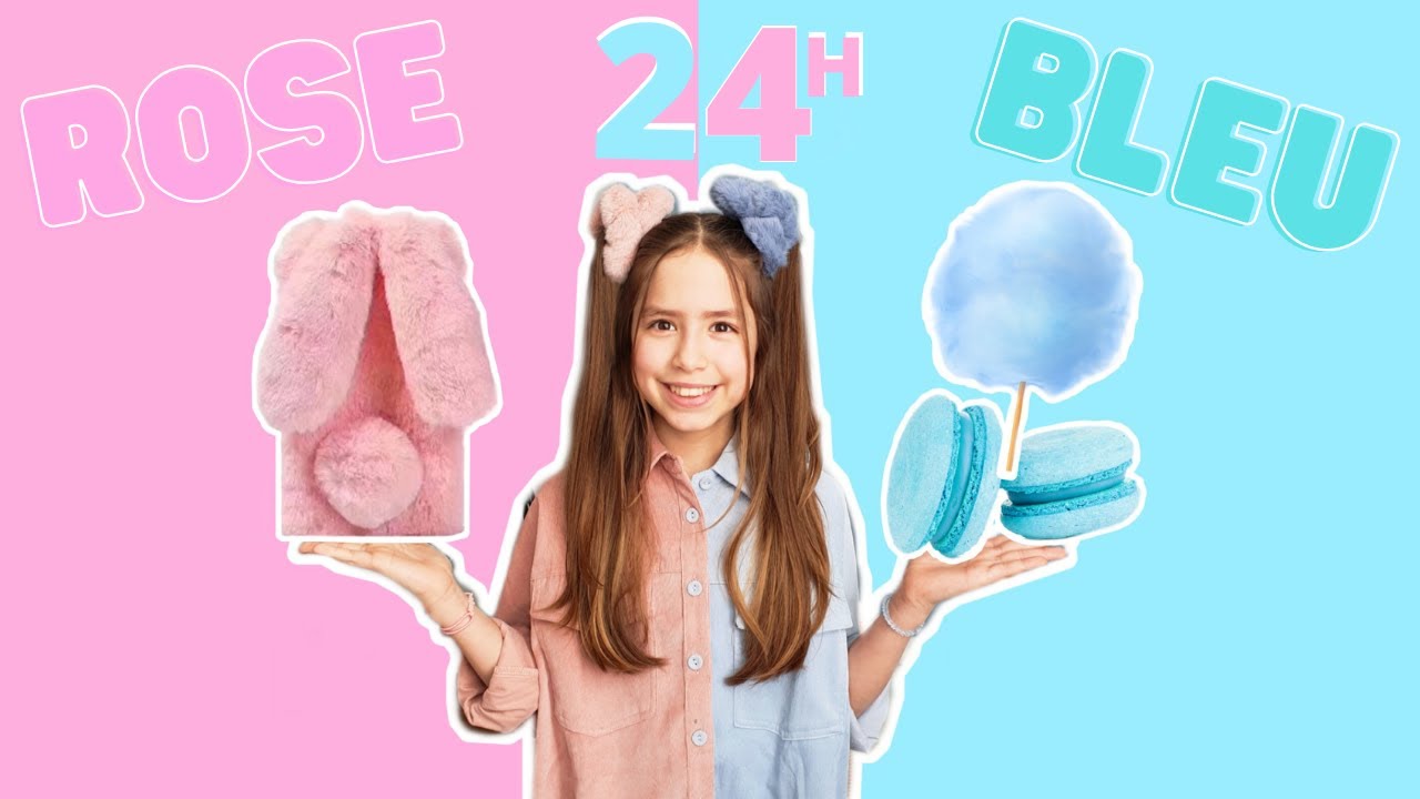 24H Vivre et manger une seule couleur/ ROSE VS BLEU / DEUX COULEURS CHALLENGE // KIARA PARIS🌸