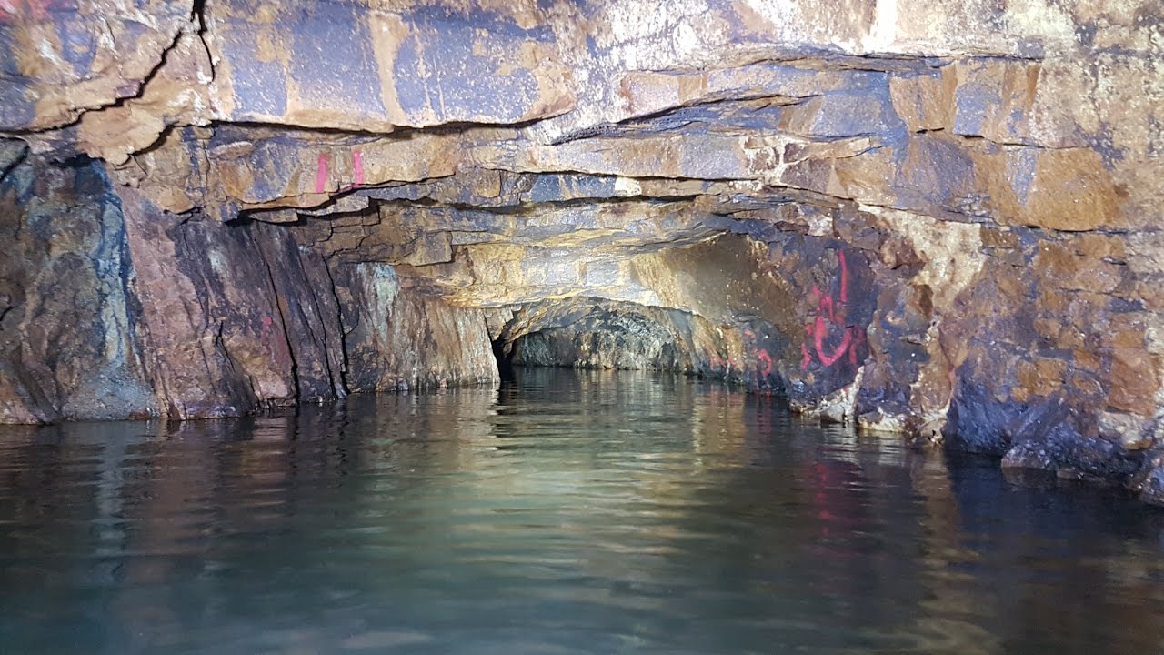 Old WWII molybdenum mine in Norway - Under water filming