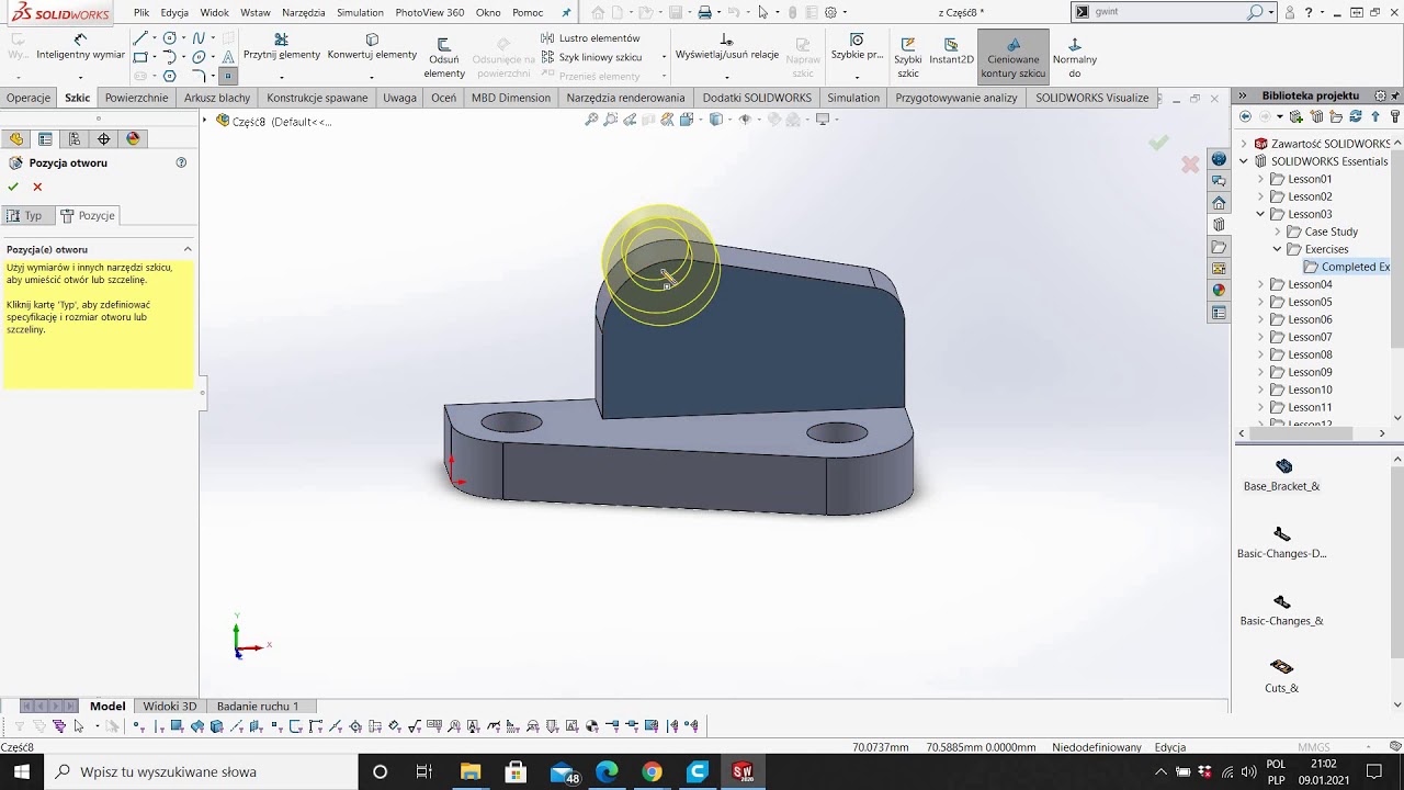 Szkolenie Solidworks 2020 - Wspornik #3