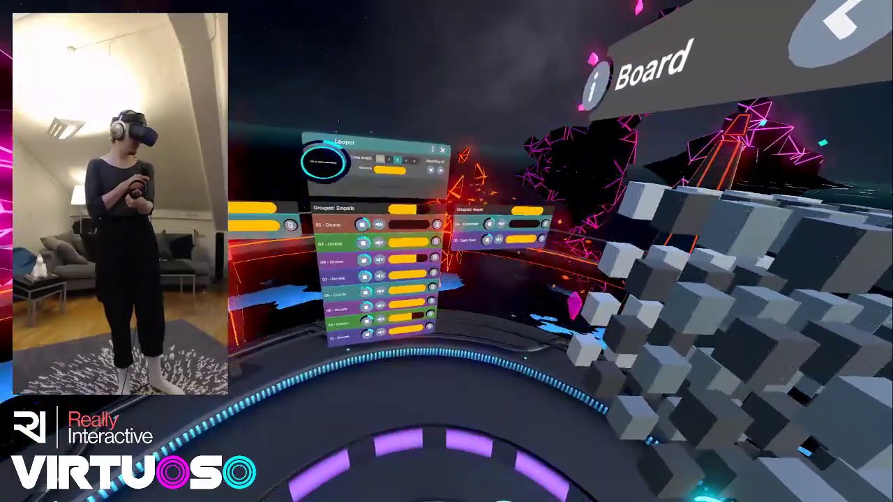 Synthwave improvisation in Virtuoso (VR)