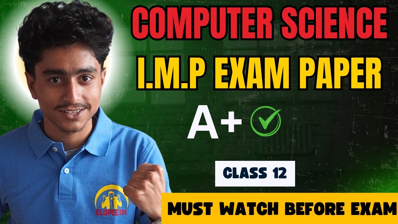 CLASS 12 COMPUTER SCIENCE IMPORTANT EXAM PAPER HISSAN 2081 #elopeeth #computerscience